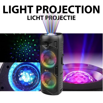 N-Gear LGP-5150 Portable Speaker with Disco Ball 1x Wireless Mic BT/USB & Powerbank Function