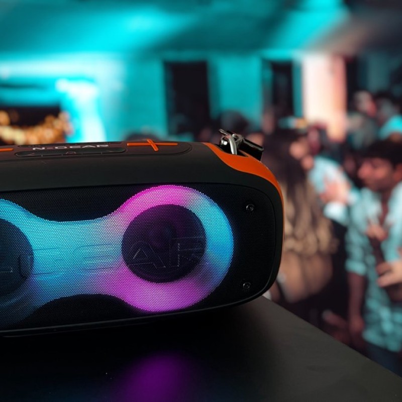 N-Gear LETS GO PARTY BLAZOOKA 830 Portable Speaker with 1x Wireless Mic RGB Lights BT & USB