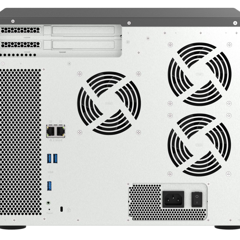 QNAP NAS 16-Bay Tower Intel Eight-Core, 8GB RAM, Triple PCIe Slots, Dual 2.5GbE Ports & SSD Caching TS-1655