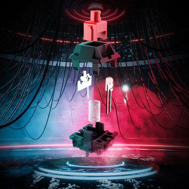 Thunderobot KG3089R Black Mechanical Gaming Keyboard 89 Red Switch Keys