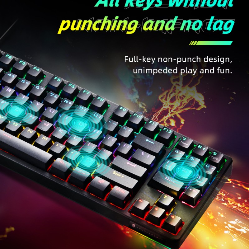 Thunderobot KG3089R Black Mechanical Gaming Keyboard 89 Red Switch Keys