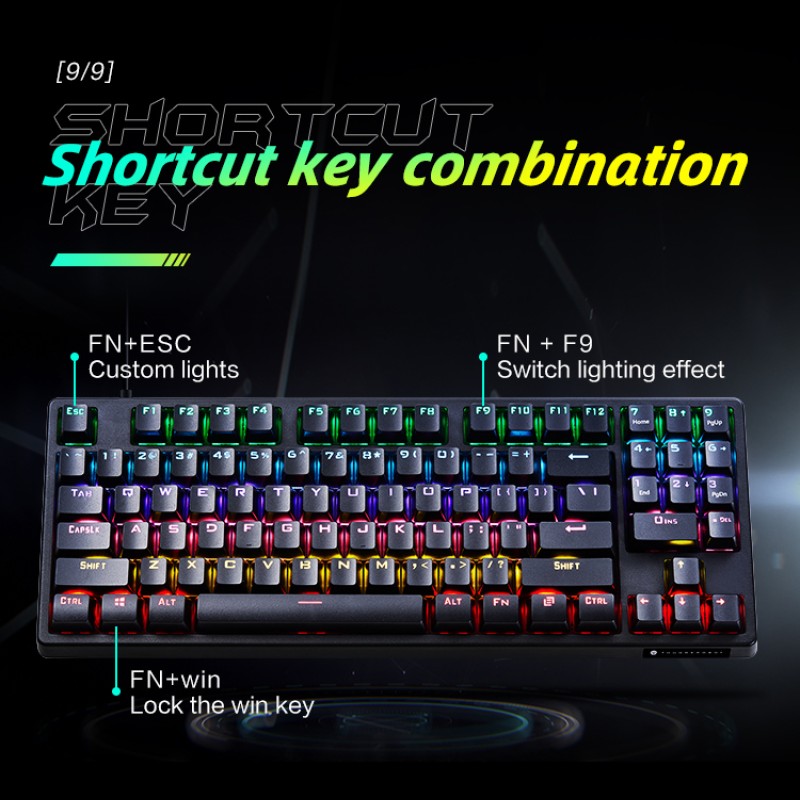 Thunderobot KG3089R Black Mechanical Gaming Keyboard 89 Red Switch Keys