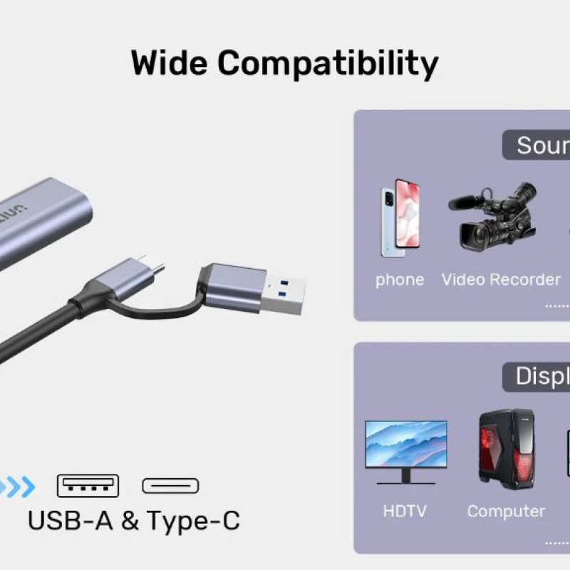 Unitek Capture Card HDMI to USB-C/A 1080p V1167A