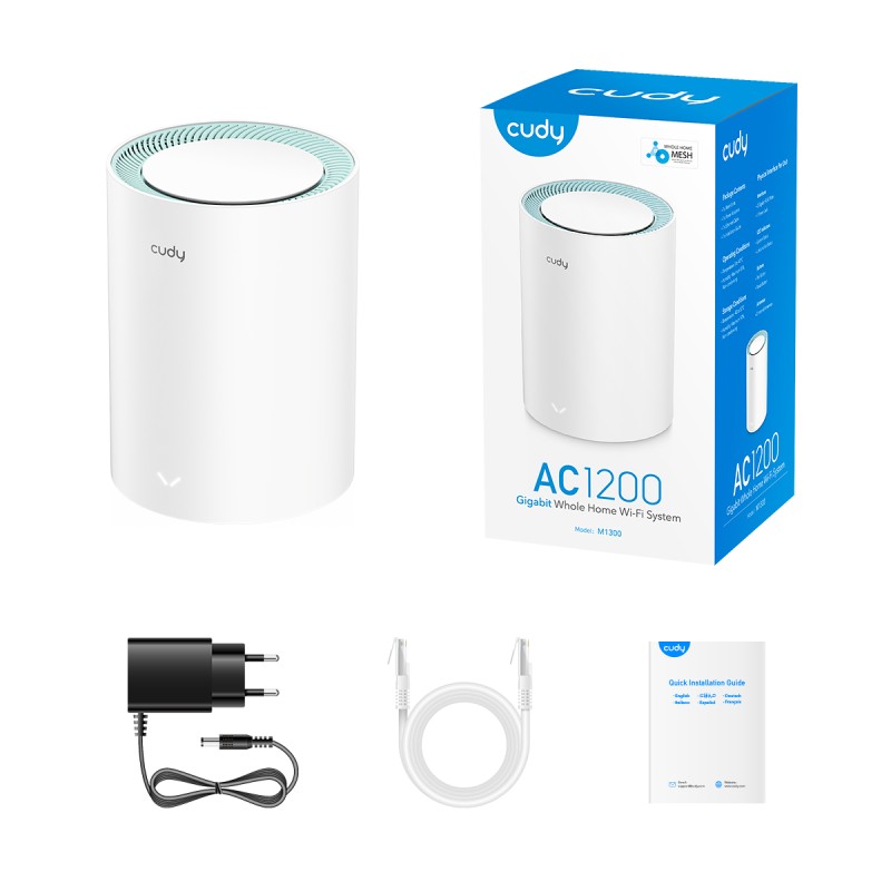 Cudy Whole Home Mesh Extra Unit AC1200 Dual Band Gigabit Wi-Fi 1-Pack M1300