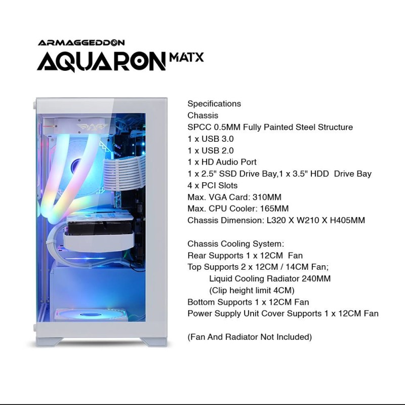 Armaggeddon Aquaron Micro ATX Gaming Case Black Armaggeddon Aquaron Micro ATX Gaming Case Black