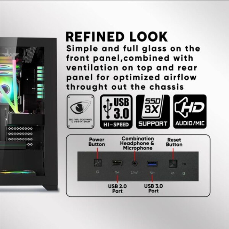 Armaggeddon Aquaron Micro ATX Gaming Case Black Armaggeddon Aquaron Micro ATX Gaming Case Black