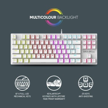 Armaggeddon MKA-2C Neo White Mechanical Gaming Keyboard 87 Brown Keys