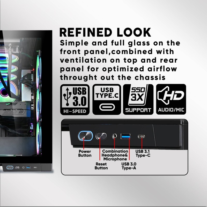 Armaggeddon Aquaron Xtreme EATX Gaming Case Black