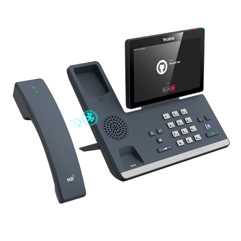 Yealink IP Phone Desktop PoE 7'' Gigabit, Android, Color TouchScreen, Cordless Handset, Expansion, B/T & Wi-Fi T58W Pro