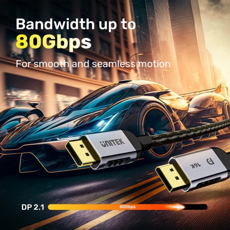 Unitek DisplayPort 2.1 Cable 8K 120Hz 3.0m C1626GY01-3M