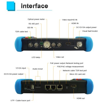 Noyafa CCTV & Network Tester with 7" Retina Touchscreen, 4K Support, PoE Output & Multi-Function Testing NF-716 MOVT ADHS Pro