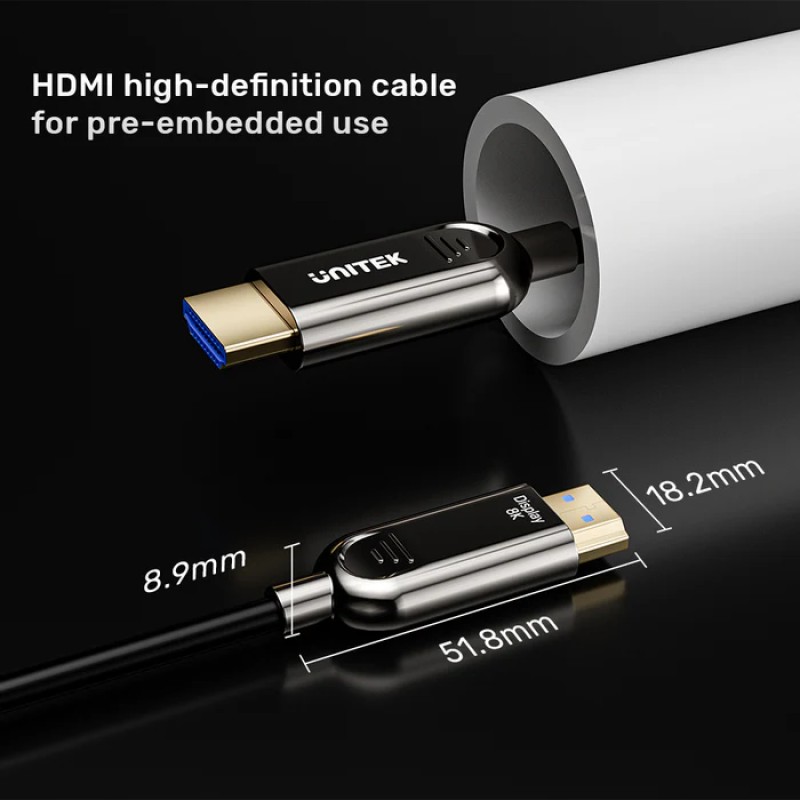 Unitek Fiber Optic HDMI 2.1 Cable 8K60Hz 20.0m C11085GY-20M