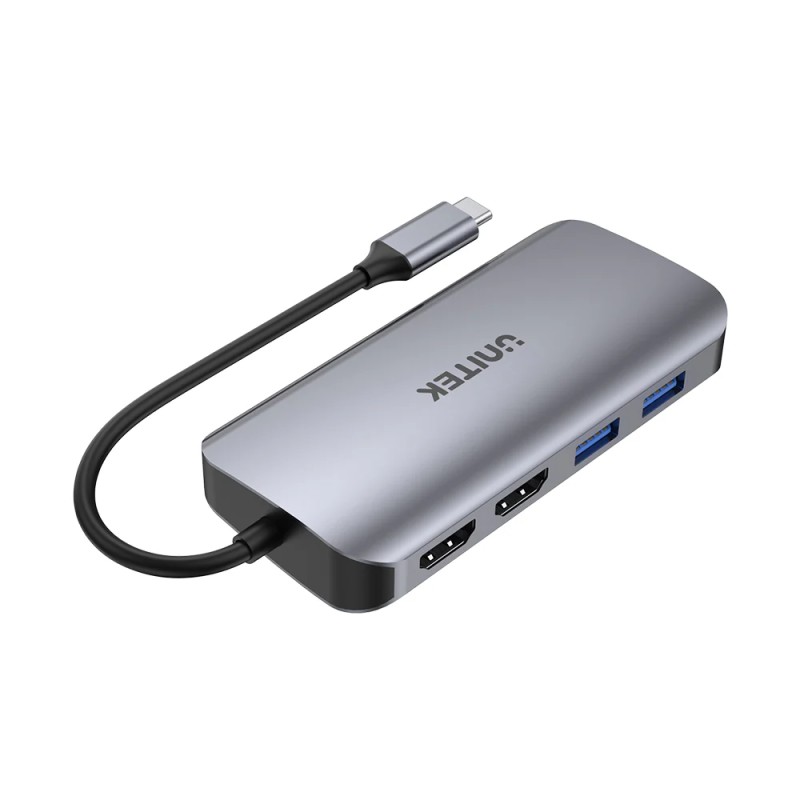 Unitek USB-C Hub 3xUSB/2xHDMI MST/SD/Gb/PD100W D1122A