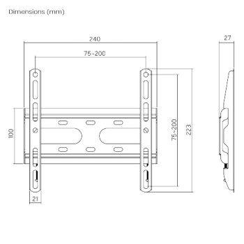 Brateck TV Mount 20x20 Fixed KL31-22F