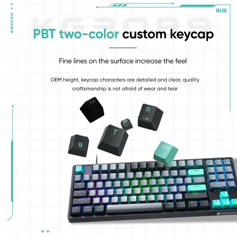 Thunderobot KG3089 Black Mechanical Gaming Keyboard 89 Red Switch Keys