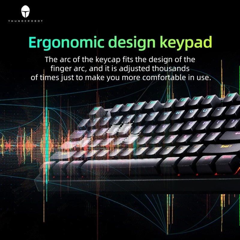 Thunderobot KG3089R White Mechanical Gaming Keyboard 89 Red Switch Keys