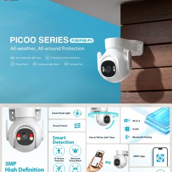 Dahua IP 3.0MP 3.6mm Wifi PT Dome Dual Illumination P3B-PV