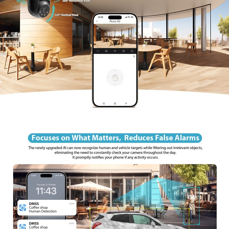 Dahua IP 5.0MP 4.0mm Wifi PT Dome Dual Illumination SD-P5AE-PV