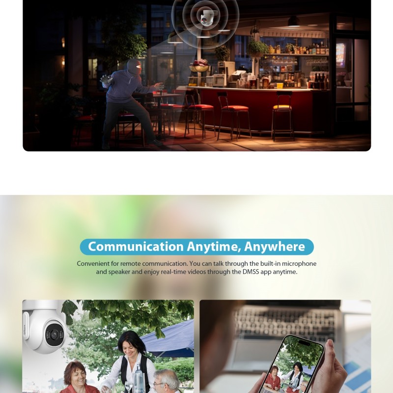 Dahua IP 3.0MP 3.6mm Wifi PT Dome Dual Illumination P3B-PV