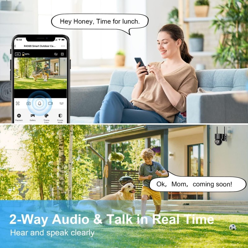 WOOX R3569 Outdoor Battery Camera 3MP PTZ with Solar Panel