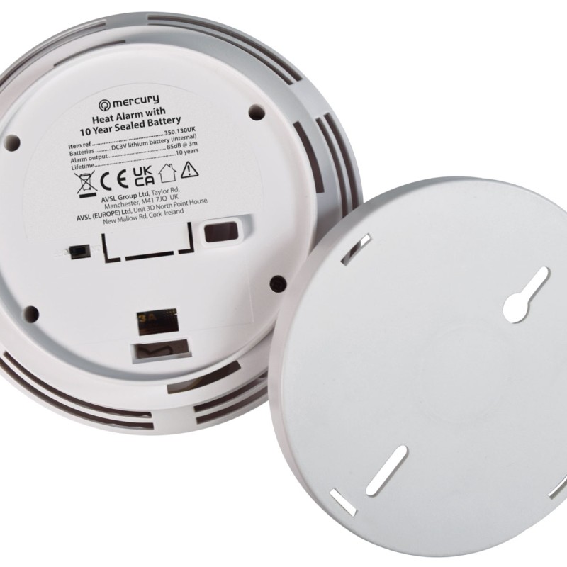 Mercury Heat Alarm with 10 Year Sealed Battery 350.130UK
