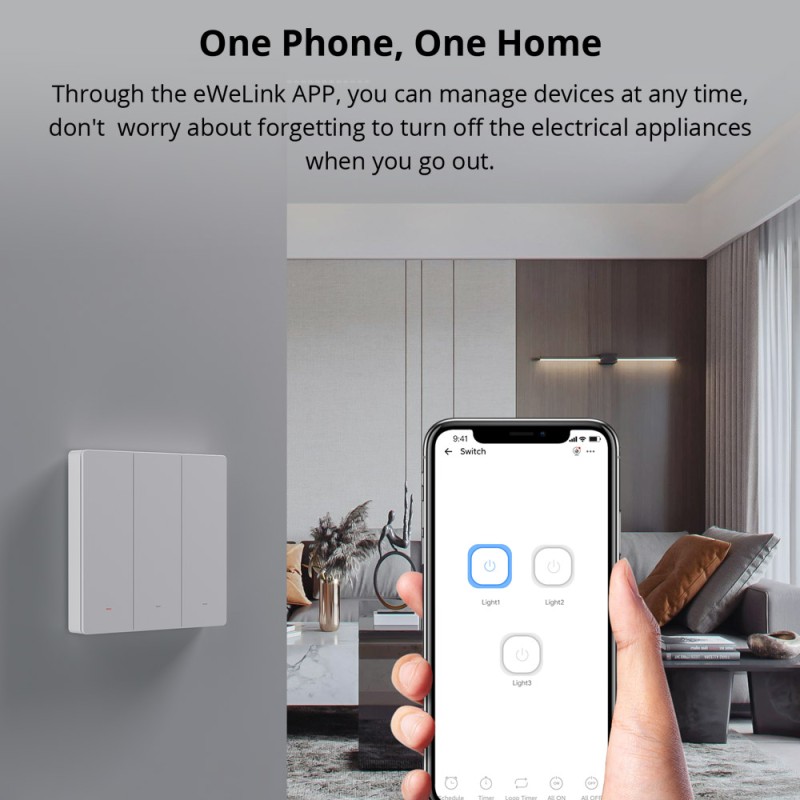 Sonoff M5 Matter WiFi Smart Wall Mechanical Switch 1-Button White