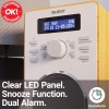 Majority BARTON FM/DAB Radio with Dual Alarm & LED Display (Oak)