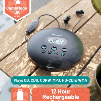 Majority Oakcastle CD100 Portable & USB-C Rechargeable CD Player with Bluetooth incl Free Earphones