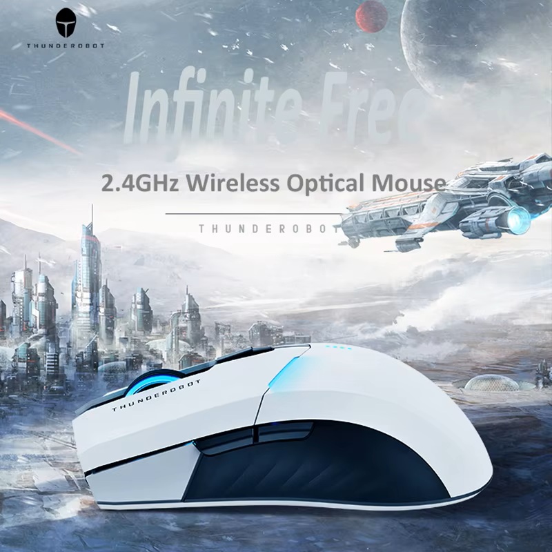 Thunderobot ML702 Wireless Gaming Rechargeable Mouse White