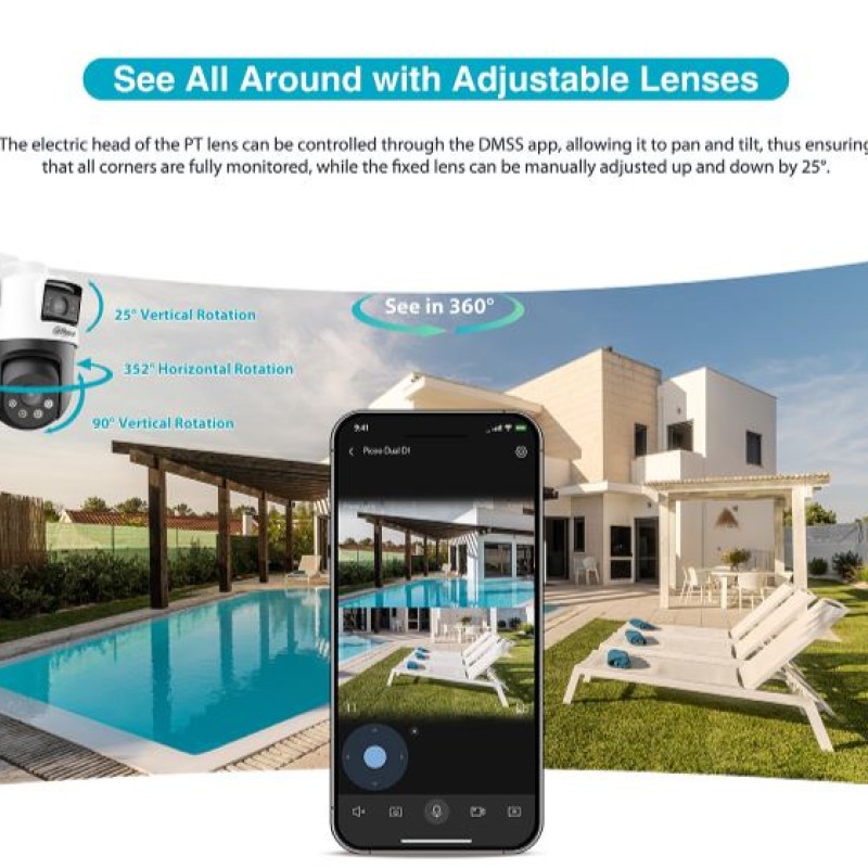 Dahua IP 5.0MP Wifi PT Dome Dual Illumination Dual Lens P5D-5F-PV