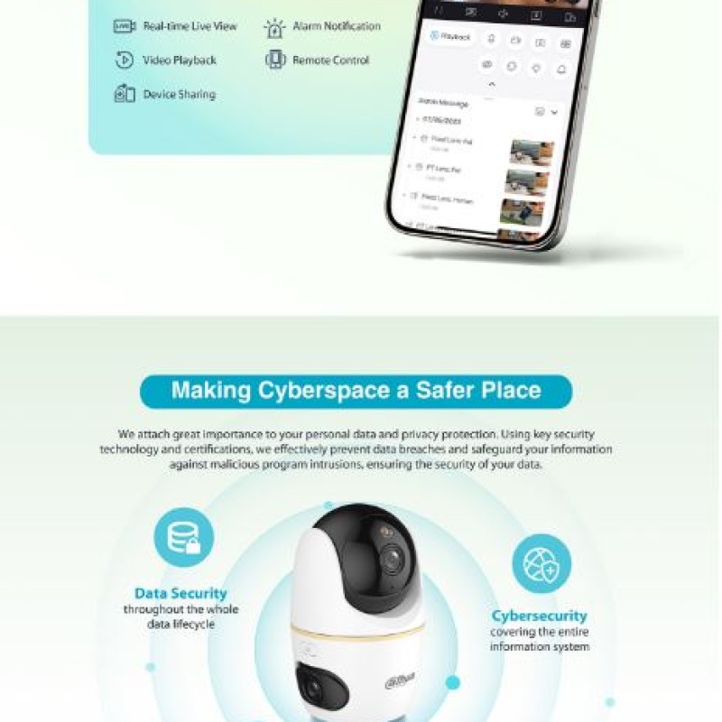 Dahua IP Indoor 5.0MP Wifi PT Dome Dual Lens H5D-5F