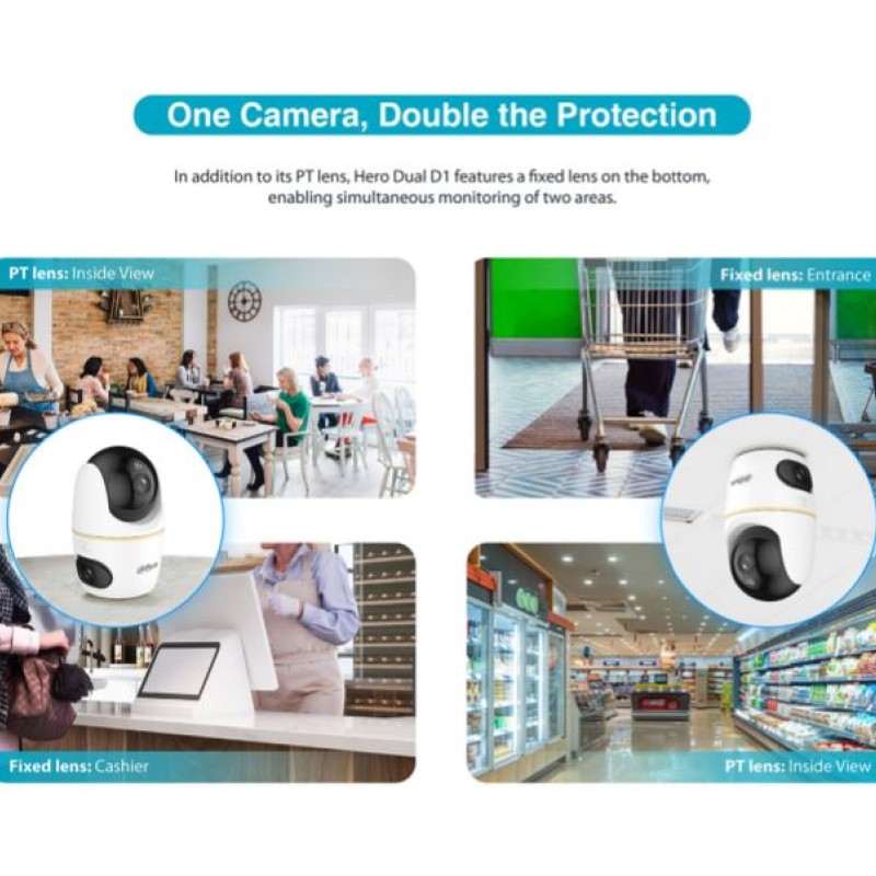 Dahua IP Indoor 5.0MP Wifi PT Dome Dual Lens H5D-5F