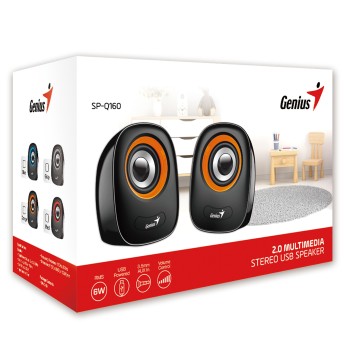 Genius PC Speakers 2.0 6W 3.5mm USB Powered Grey SP-Q160