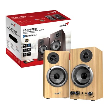 Genius SP-HF520BT 2.0 PC Speakers with BT 20W RMS Pine Wood