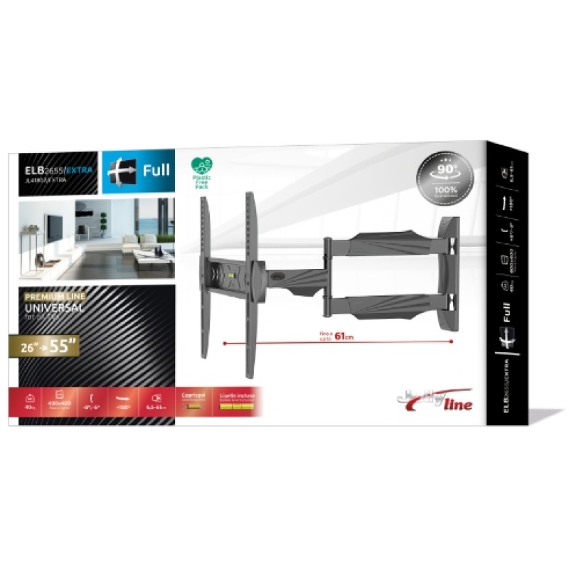 GBC Extra Long TV Wall Mount Two Arms 40x40 40kg 61cm ELB-2642/EXTRA