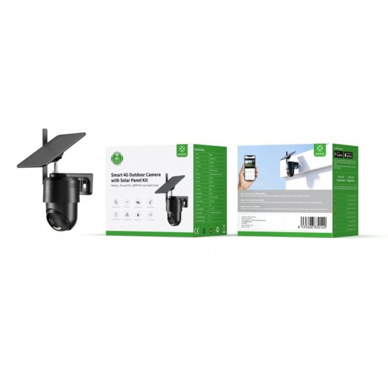 WOOX Camera Battery Outdoor 2MP + Solar 4G (Bundle) R4250 Black