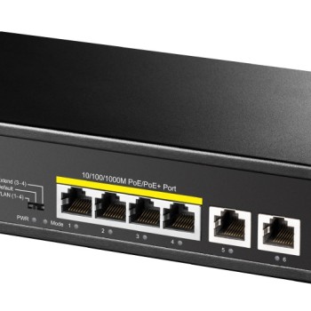 Cudy Switch PoE Gigabit 4PoE + 2GbE Uplink 65W GS1006P