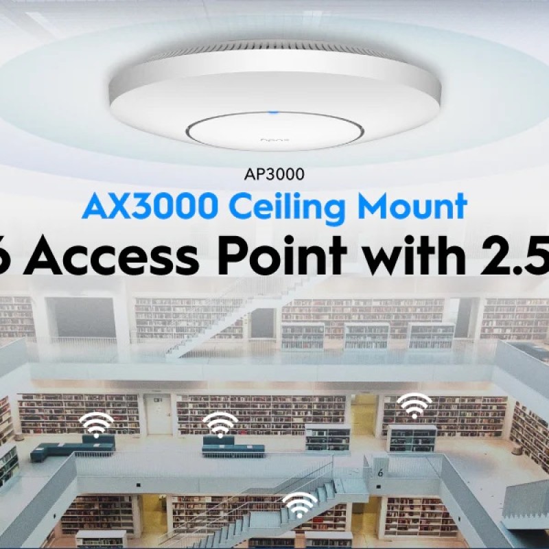 Cudy Access Point Ceiling AX3000 Dual Band 2.5G Wi-Fi 6 PSU AP3000