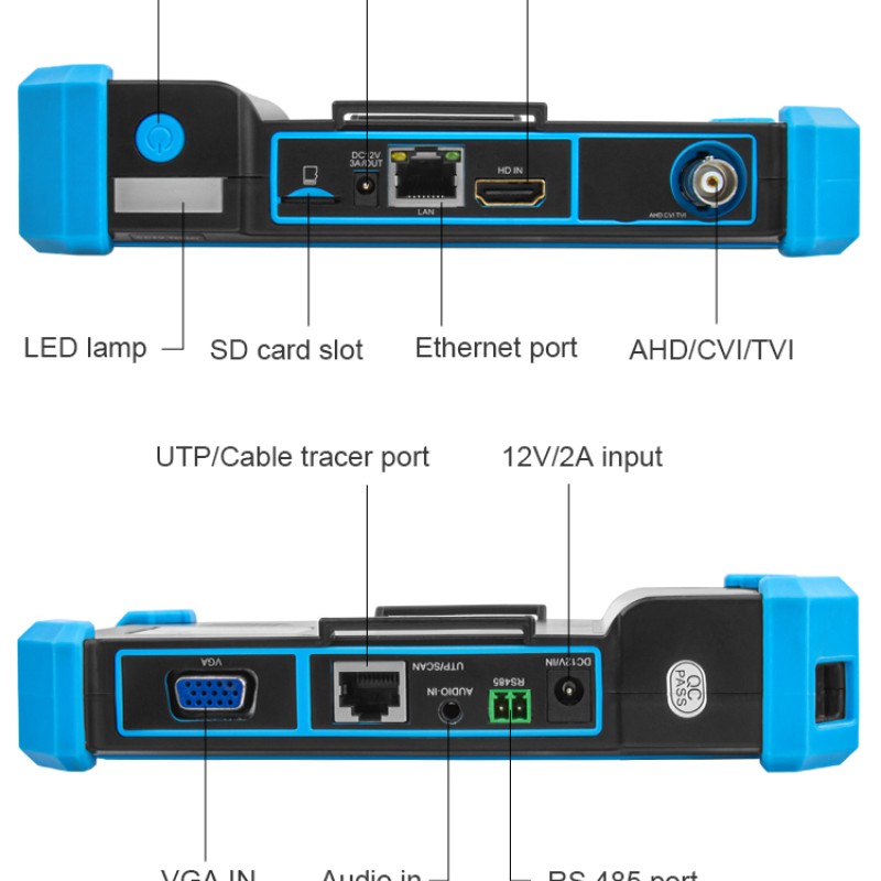 Noyafa CCTV & Network Tester with 5.4'' IPS Touchscreen, 4K Video Support, PoE Output & Cable Testing NF-IPC715