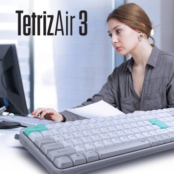 Alcatroz Tetriz Air 3 Wireless Keyboard 2.4G+BT Winter White
