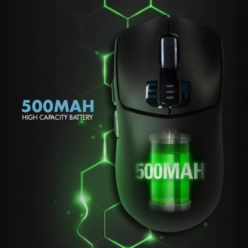 Armaggeddon Gaming Mouse Wired+2.4G+BT Rechargeable 500mAh 5B MIRAGE-V Black