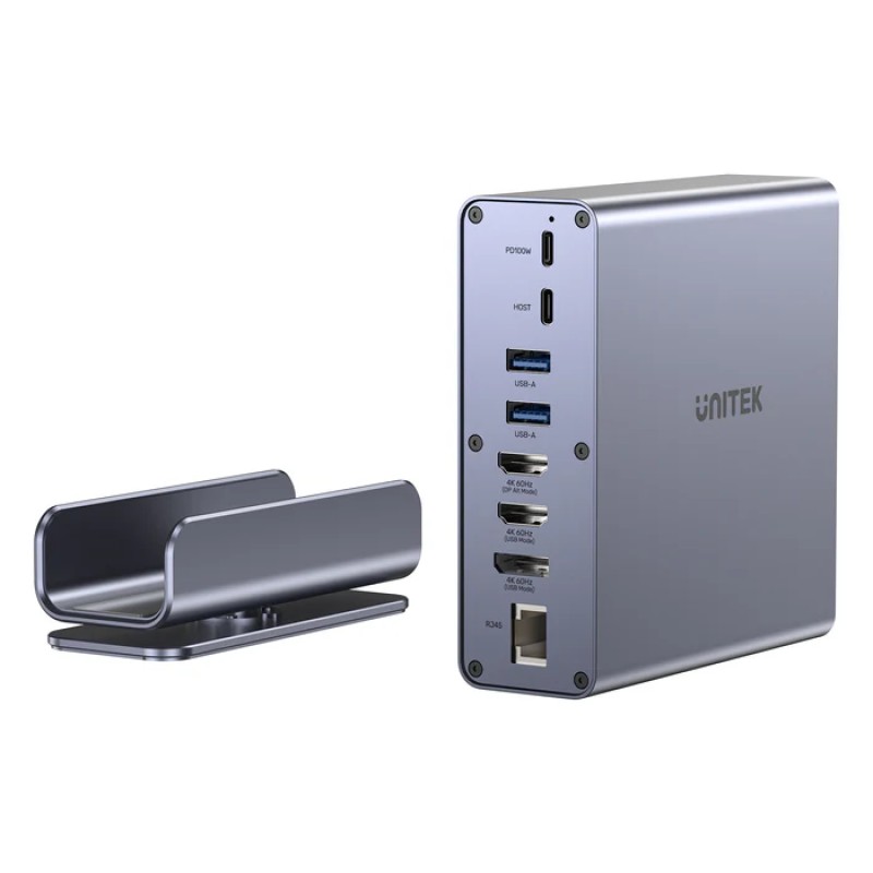 Unitek D1135A 15in1 USB-C Hub Supports Macbook M1 Triple 4K Displays PD100W Dual Card Readers