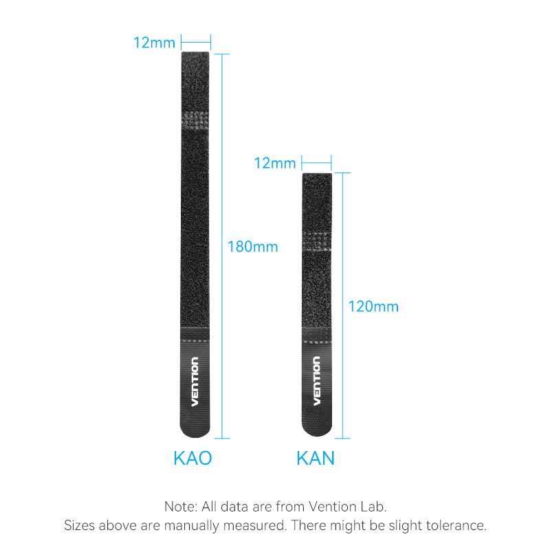 Vention Cable Organiser Hook & Loop Cable Tie 120mm 10 Pcs KANB0-10