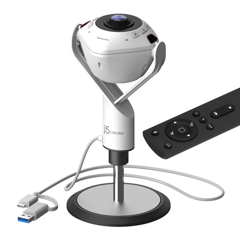 j5create Conference Camera FullHD 360° AI-Powered with Speakerphone & RemoteControl JVU368