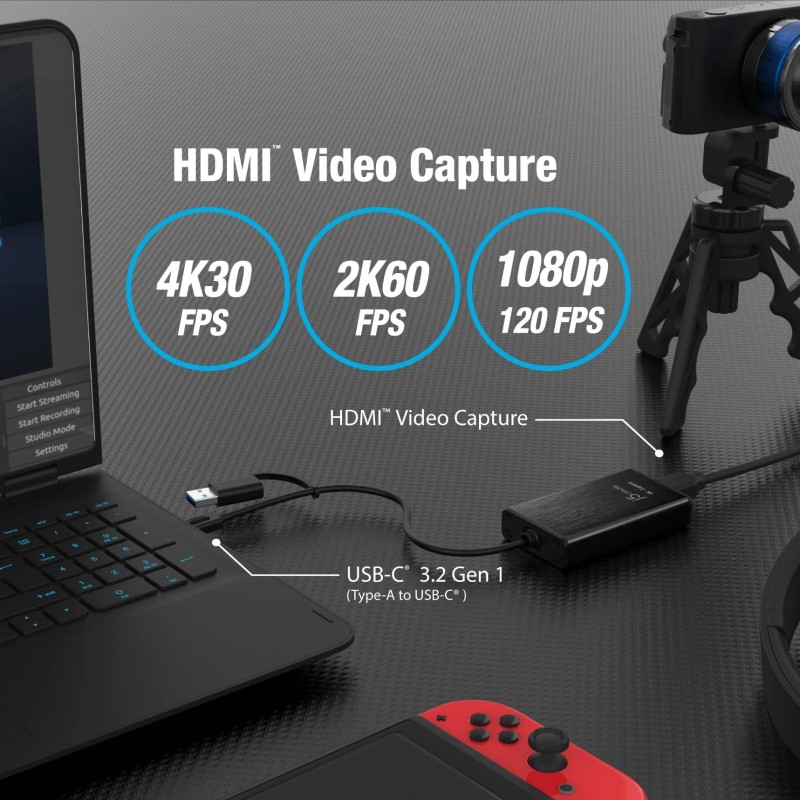 j5create Capture Card HDMI to USB-C/A 2K Windows/Android JVA11