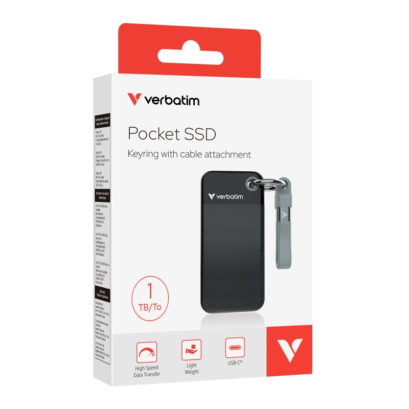 Verbatim SSD Portable POCKET KEYRING 3.2 Gen2 1TB Black/Grey