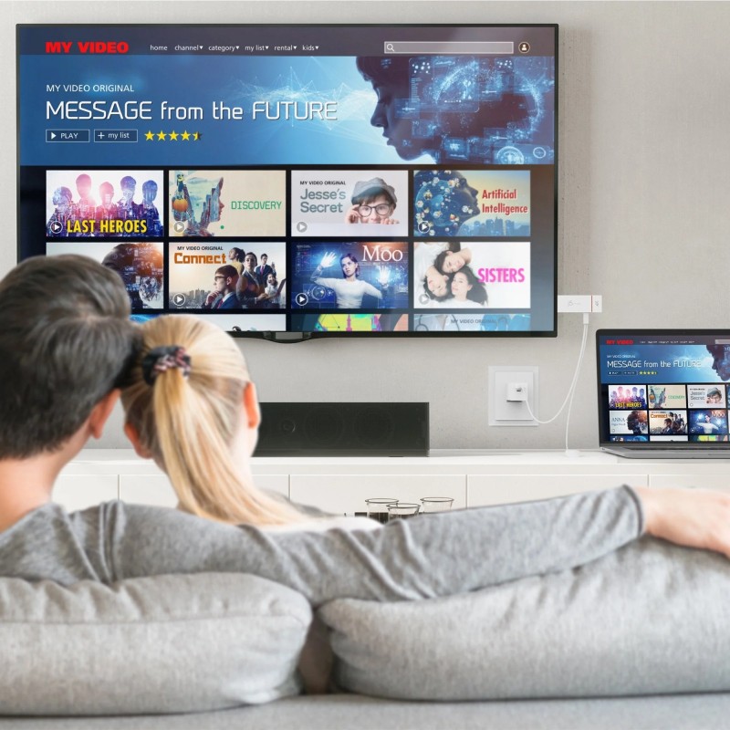 j5create JVAW76 Screencast Wireless 4K HDMI Display Adapter Miracast/AirPlay USB Powered 2.5 & 5.8 GHz