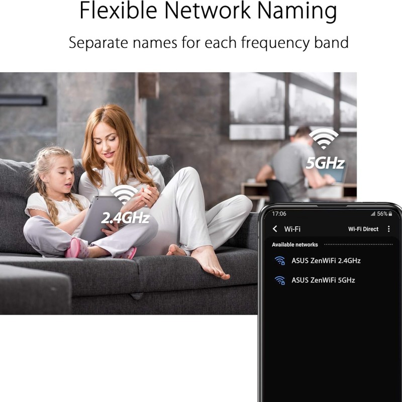 ASUS MESH ZenWiFi AX1800 Wi-Fi 6 Dual Band Gigabit XD4 Plus 3 Pack Black