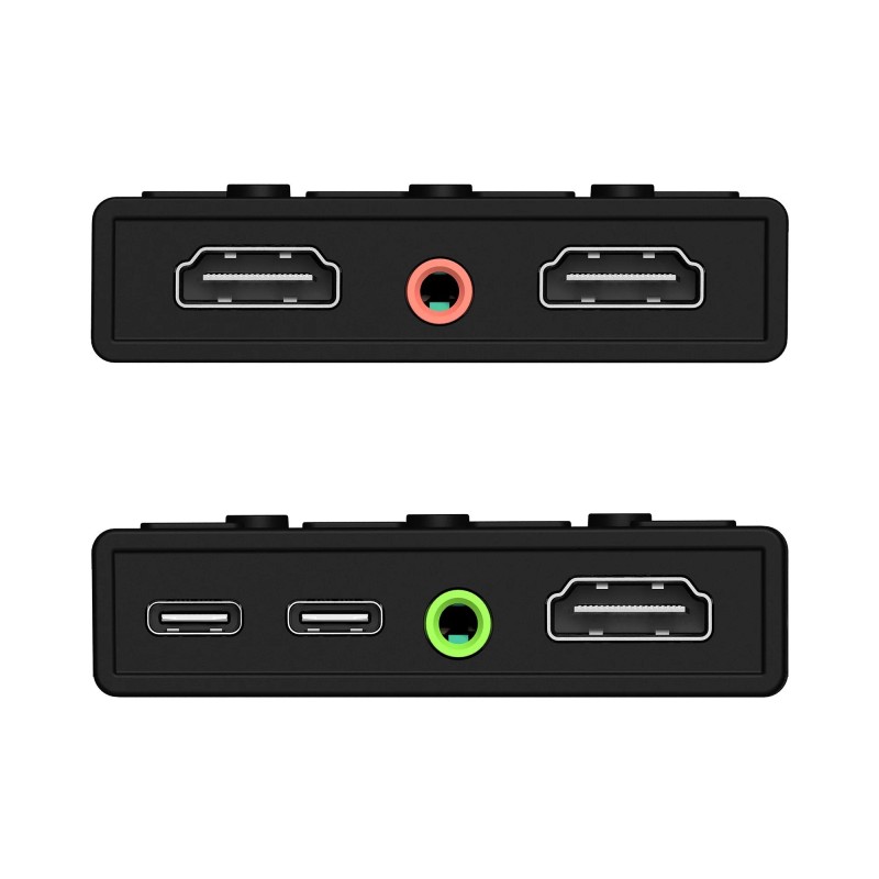 j5create Capture Card Dual HDMI to USB-C/A 1080p 3.5mm/DSLR/PD Windows/Android JVA06
