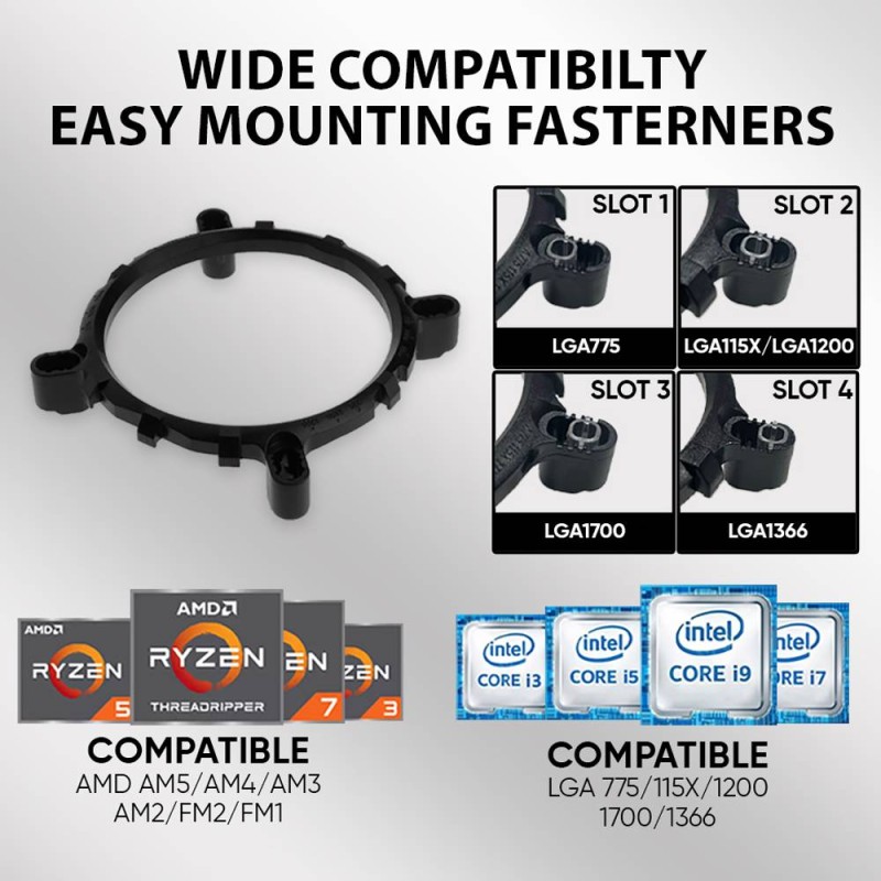 Armaggeddon Gaming Cooling CPU Silent RGB Fan 4-Pipe BLIZZARD 2 White